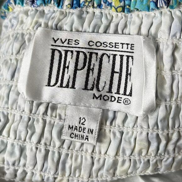 Vintage 90s Y2k Blue Floral Babydoll Halter Dress Retro Mod Whimsy Twee L - Picture 4 of 6